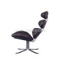 Chaise longue girevole Corona imbottita in pelle